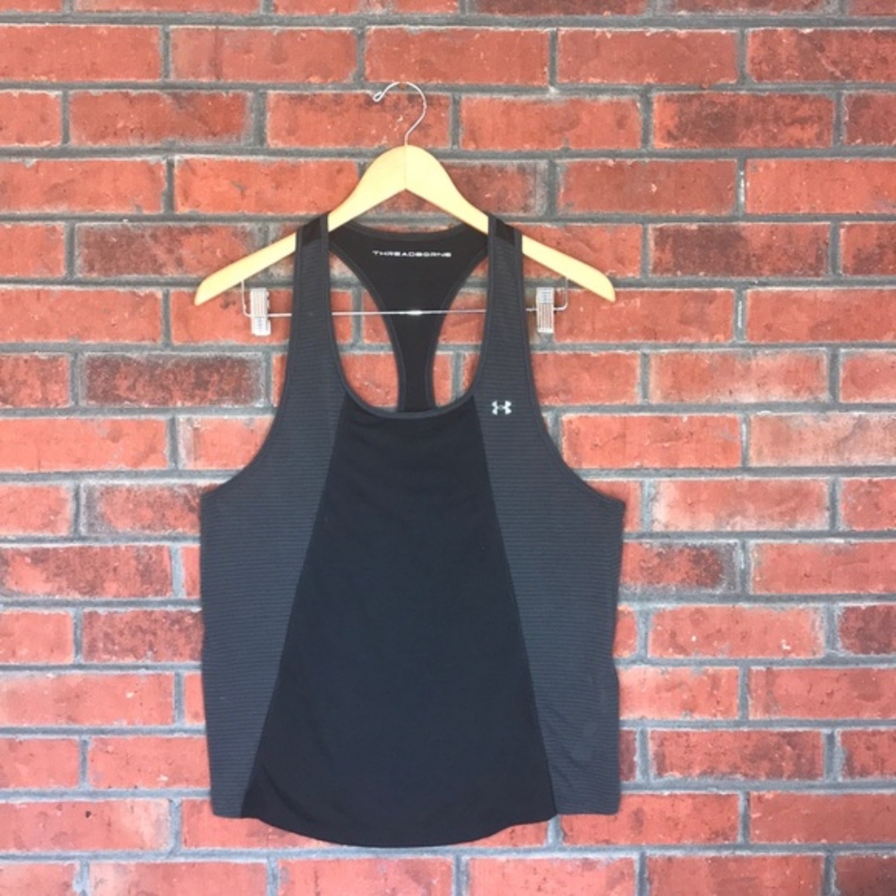 Under Armour Threadborne HeatGear Tank; Black, Lg